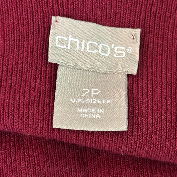 Chico's Deep Red Cardigan Sweater with layered tank under - Picture 4 of 4